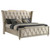 Lorient - Queen LED Upholstered Wingback Bed - Ivory And Camel