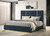 Ines - 52" Fabric Upholstered Queen Panel Bed - Navy