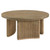Adina - 36" Round Wood Coffee Table - Distressed Light Brown