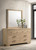 Arielle - 6-Drawer Bedroom Dresser With Mirror - Light Oak