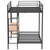 Campus - Metal Full Over Twin Workstation Bunk Bed - Matte Black
