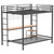 Campus - Metal Full Over Twin Workstation Bunk Bed - Matte Black
