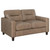 Scotland - Faux Leather Upholstered Track Arm Loveseat - Brown