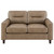 Scotland - Faux Leather Upholstered Track Arm Loveseat - Brown