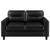 Scotland - Faux Leather Upholstered Track Arm Loveseat - Black