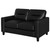 Scotland - Faux Leather Upholstered Track Arm Loveseat - Black