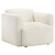 Dorset - Fabric Upholstered Round Track Arm Accent Chair - White