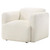 Dorset - Fabric Upholstered Round Track Arm Accent Chair - White
