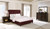 Devon - 4 Piece Eastern King Bedroom Set - Wine Red And Dark Oak