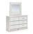 Zuraleus White Wood/Glitter Panel Bedroom Set with Dresser Mirror and Nightstand $1199.99 #PCB3381