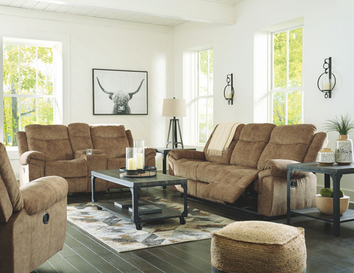 Huddle Up Nutmeg Reclining Sofa with Drop Down Table Double Reclining Loveseat with Console Rocker Recliner Hilton Furniture Mattress