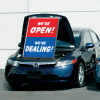 We're Open/We're Dealing Under Hood Car Sign