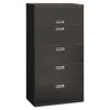 600 Series Five-Drawer Lateral File, 36w x 19-1/4d, Charcoal