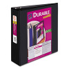 Durable View Binder w/Slant Rings, 11 x 8 1/2, 3" Cap, Black