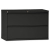 Two-Drawer Lateral File Cabinet, 42w x 19-1/4d x 28-3/8h, Black