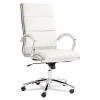 Neratoli Series High-Back Swivel/Tilt Chair, White Faux Leather, Chrome