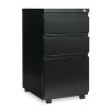 Three-Drawer Metal Pedestal File With Full-Length Pull, 14-7/8w x 19-1/8d, Black