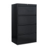 Four-Drawer Lateral File Cabinet, 30w x 19-1/4d x 53-1/4h, Black