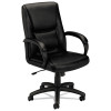 VL161 Series Executive Mid-Back Chair, Black Leather