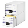 STOR/DRAWER File Drawer Storage Box, Letter, White/Blue, 6/Carton