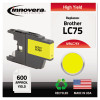 Remanufactured High-Yield LC75Y Ink, 600 Page-Yield, Yellow