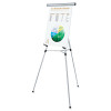 3-Leg Telescoping Easel with Pad Retainer, Adjusts 34" to 64", Aluminum, Silver