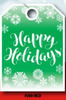 Happy Holidays Green Hang Tags  50 per pack