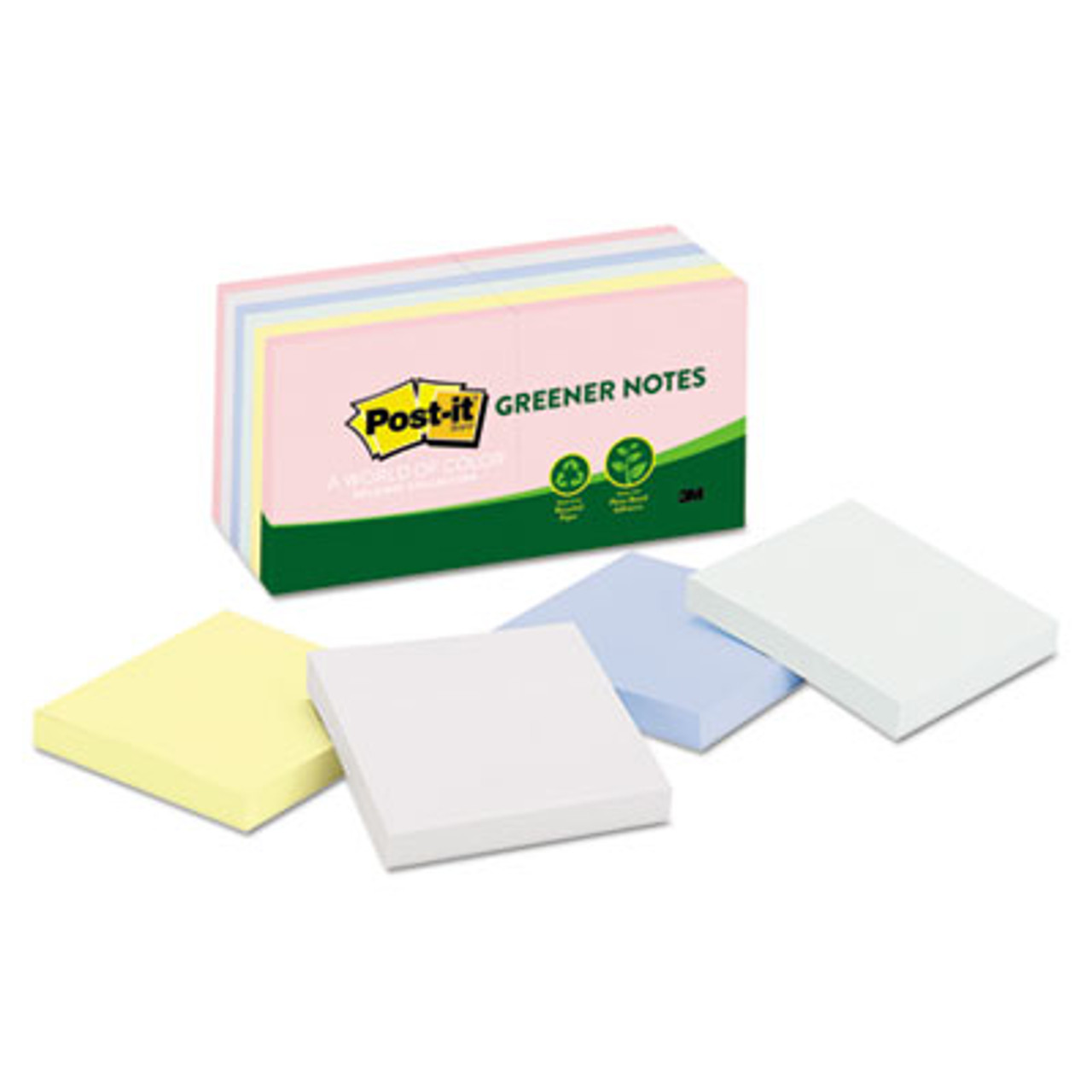 Original Recycled Note Pads, 3 x 3, Helsinki, 100/Pad, 12 Pads/Pack