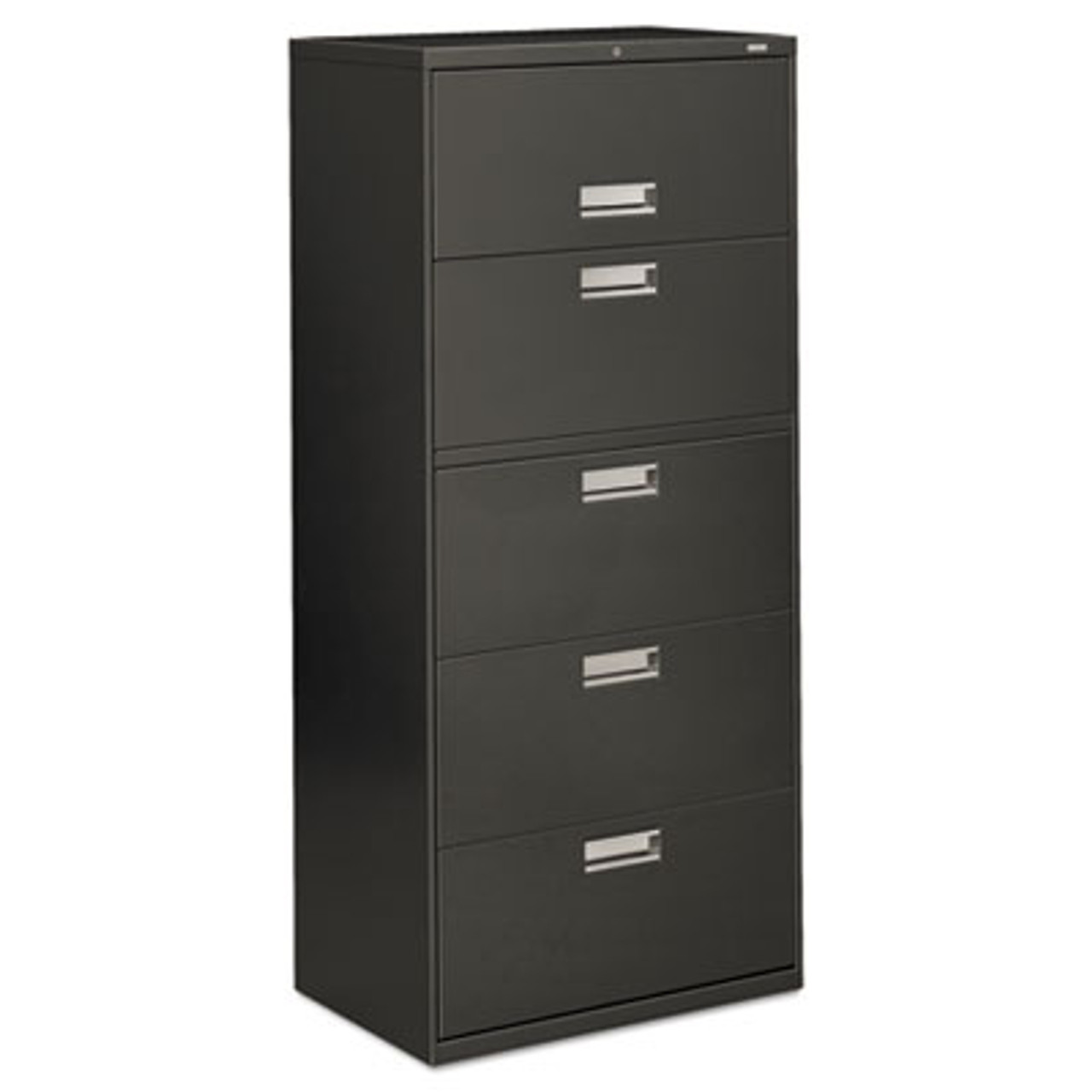 600 Series Five-Drawer Lateral File, 30w x 19-1/4d, Charcoal