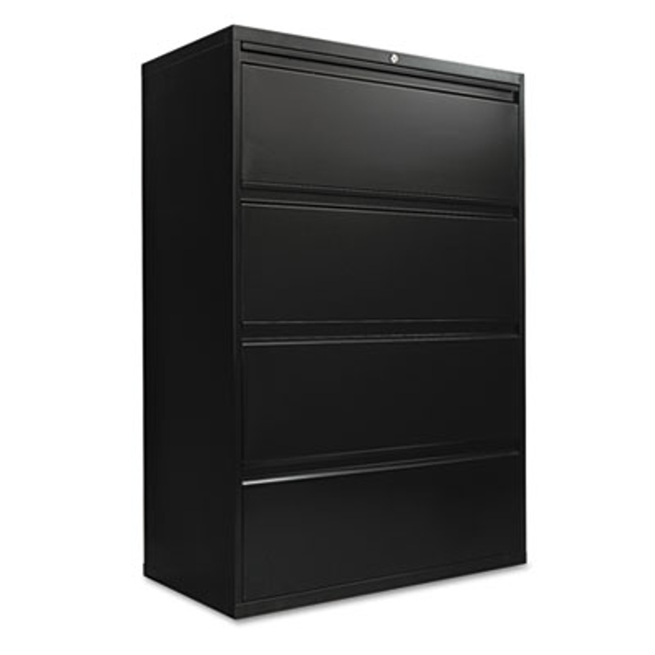 Four-Drawer Lateral File Cabinet, 36w x 19-1/4d x 53-1/4h, Black