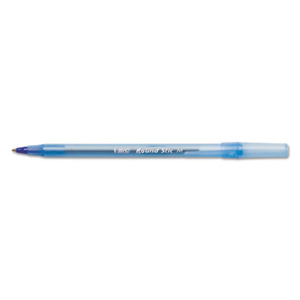 Round Stic Xtra Precision/Xtra Life Ballpoint, Blue Ink, T-Blue Brl, 1mm, DZ