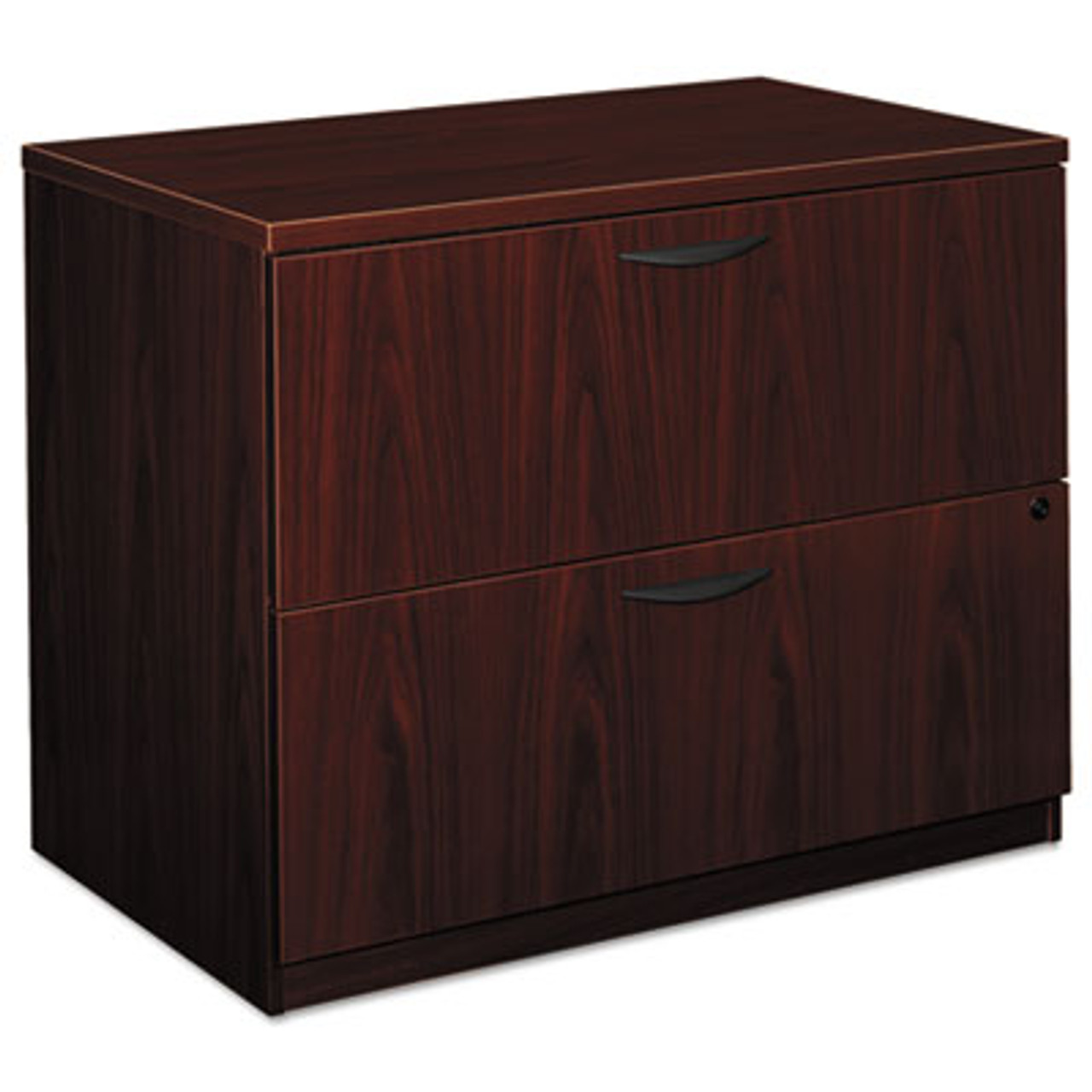BL Laminate Two Drawer Lateral File, 35 1/2w x 22d x 29h, Mahogany