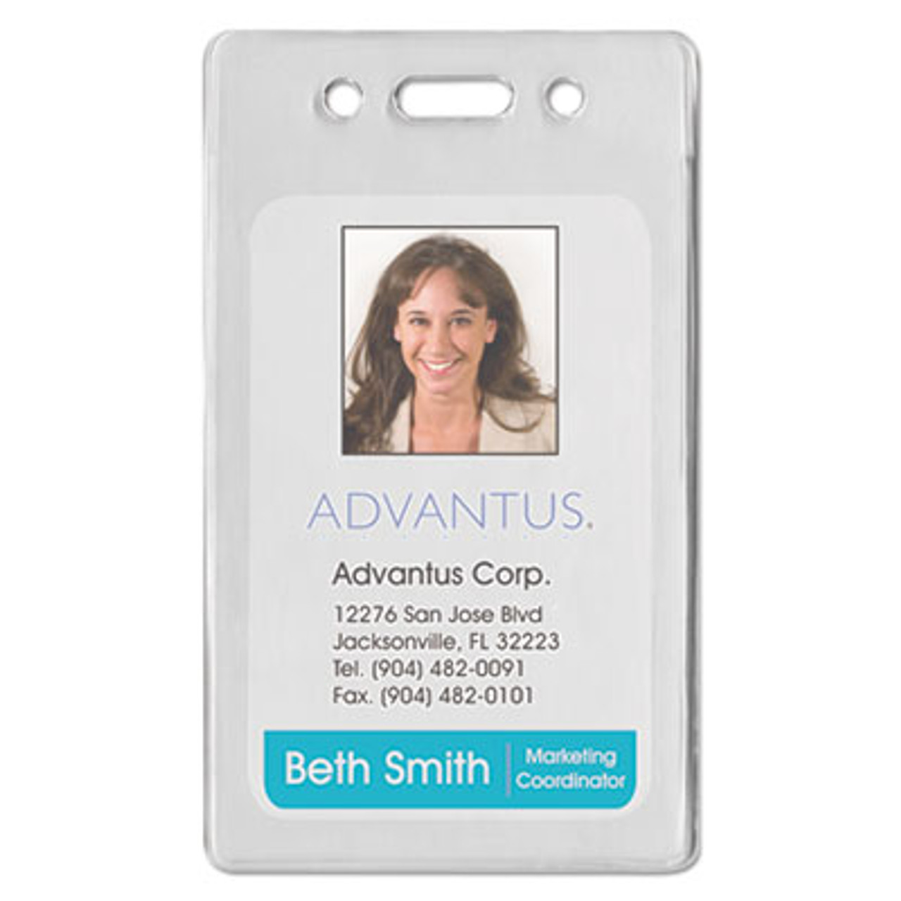 Advantus Proximity ID Badge Holder, Horizontal, 3 3/8w x 2 3/8h, Clear,  50/Pack