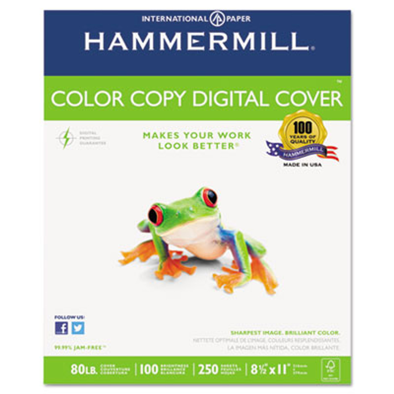 Copier Digital Cover Stock, 80 lbs., 8 1/2 x 11, Photo White, 250 Sheets