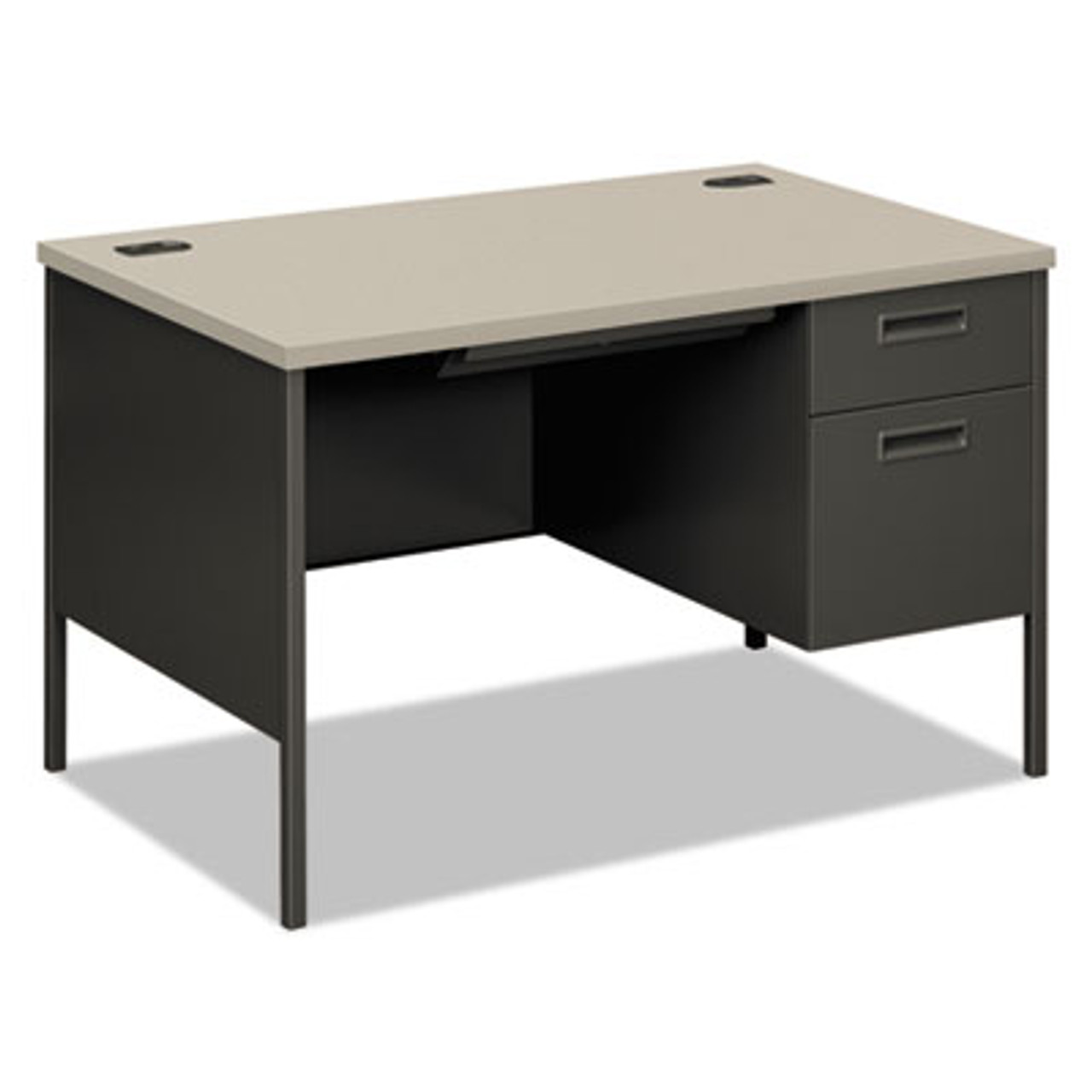 Metro Classic Right Pedestal Desk, 48w x 30d x 29 1/2h, Gray Patterned/Charcoal