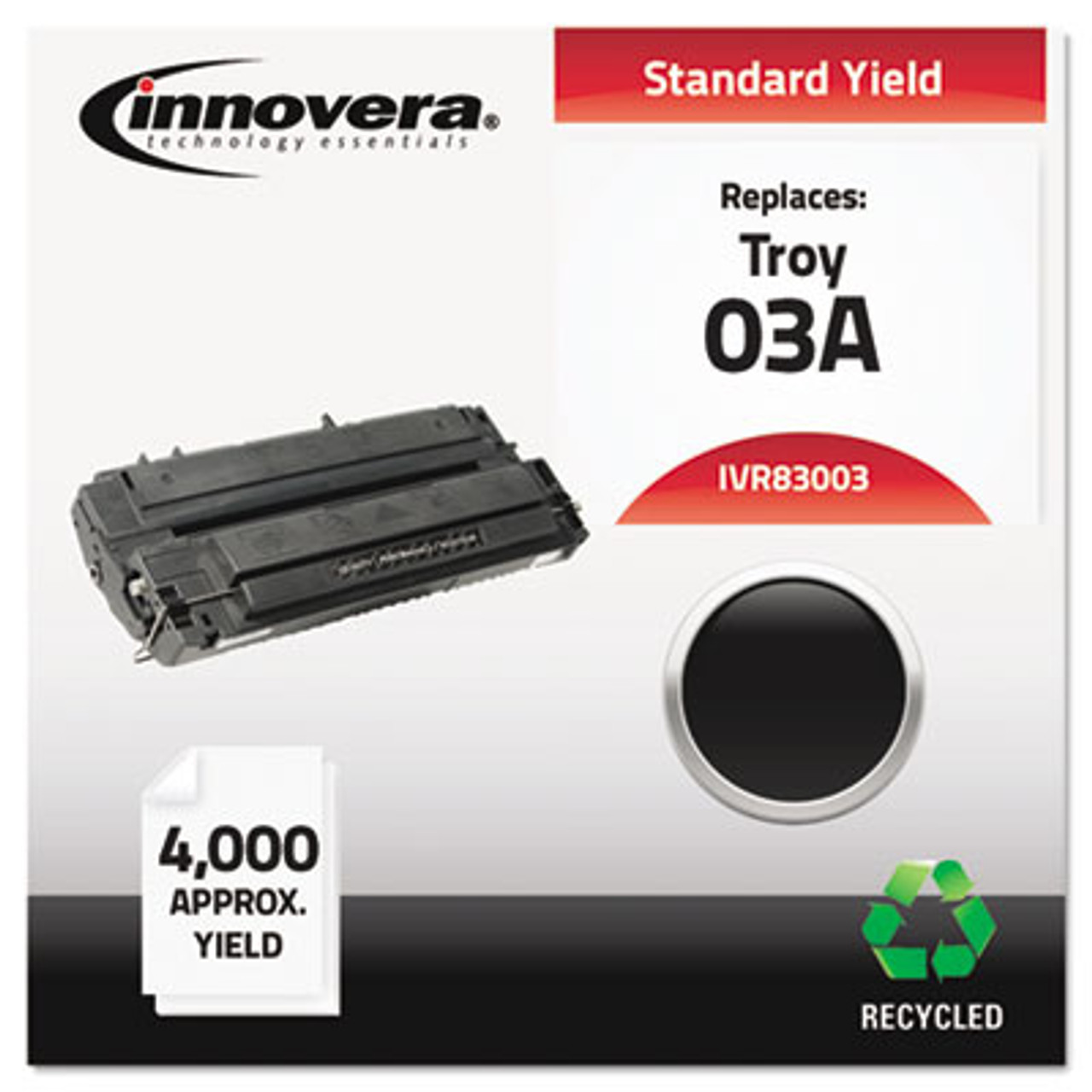 Remanufactured C3903A (03A) Laser Toner, 4000 Yield, Black