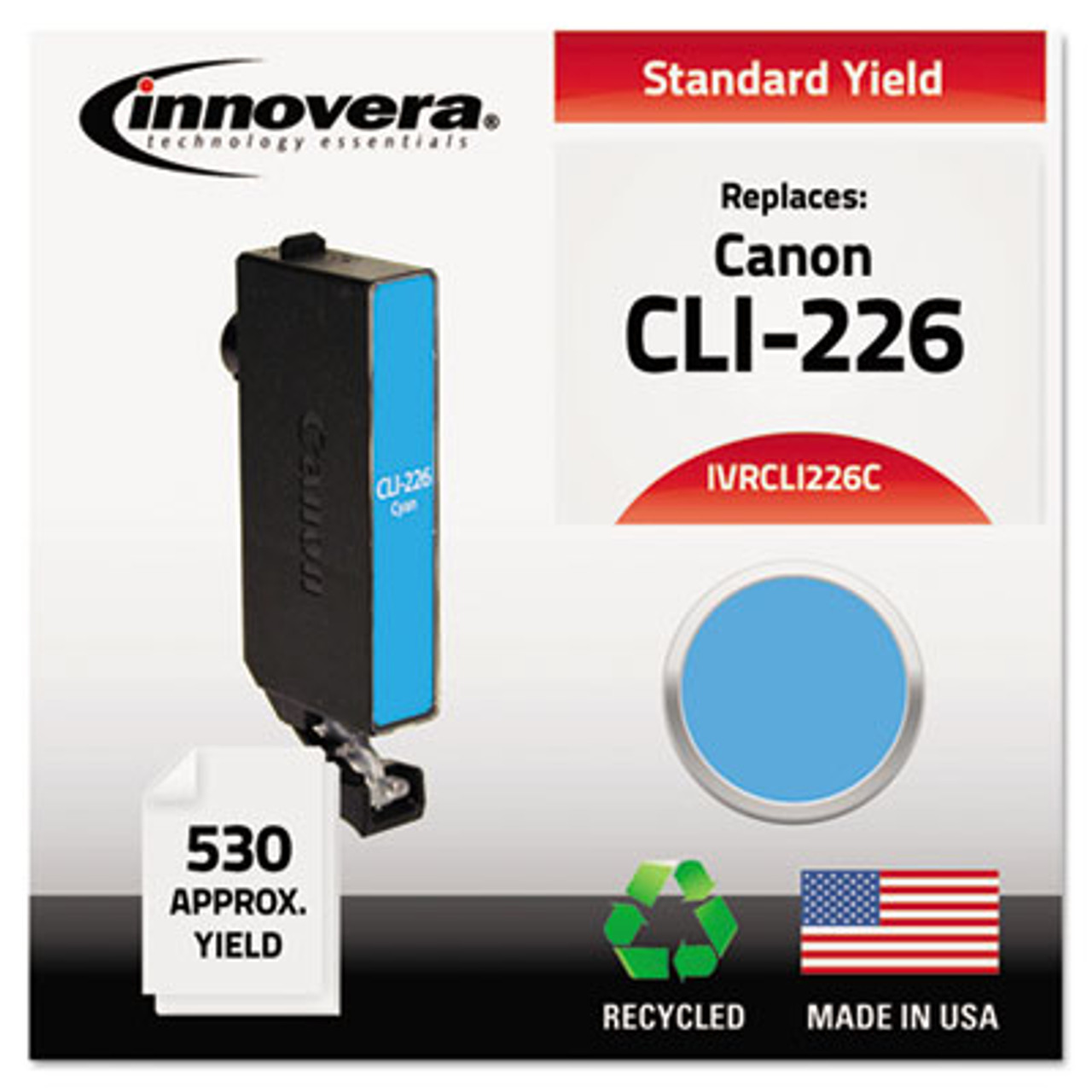 Remanufactured 4547B001 (CLI-226C) Ink, 530 Page-Yield, Cyan