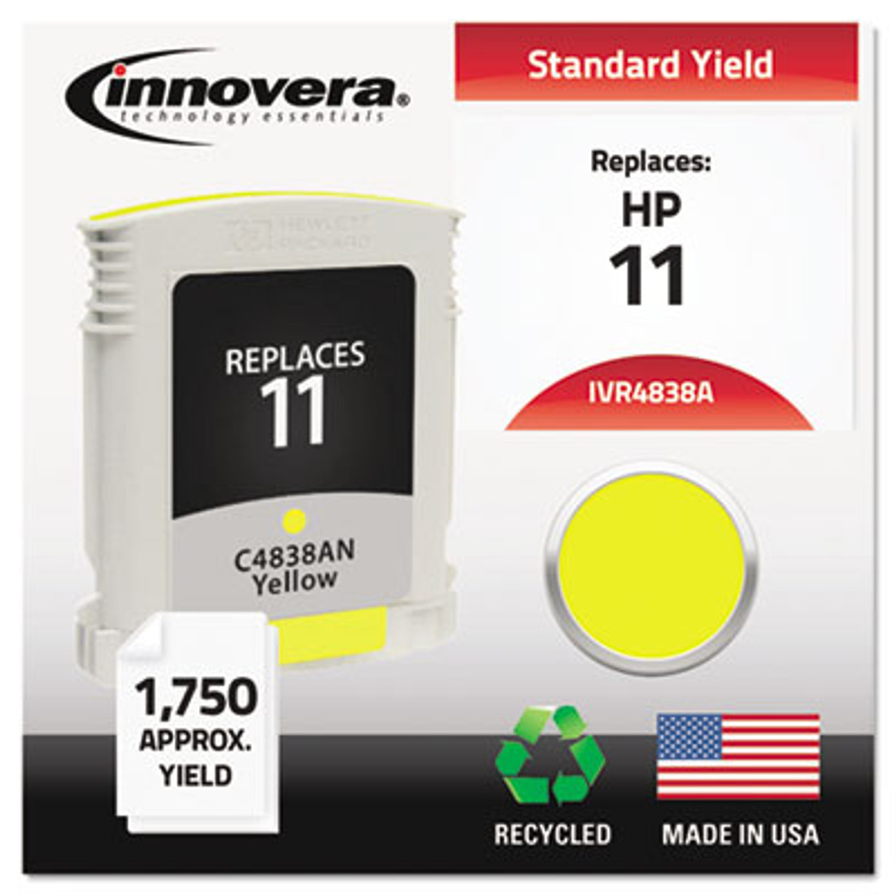 Remanufactured C4838A (11) Ink, 1750 Page-Yield, Yellow