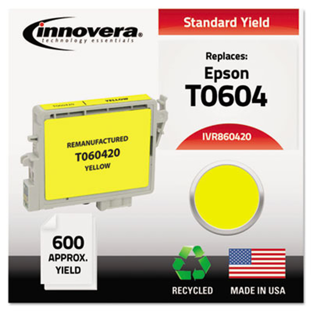 Remanufactured T060420 Ink, 600 Page-Yield, Yellow