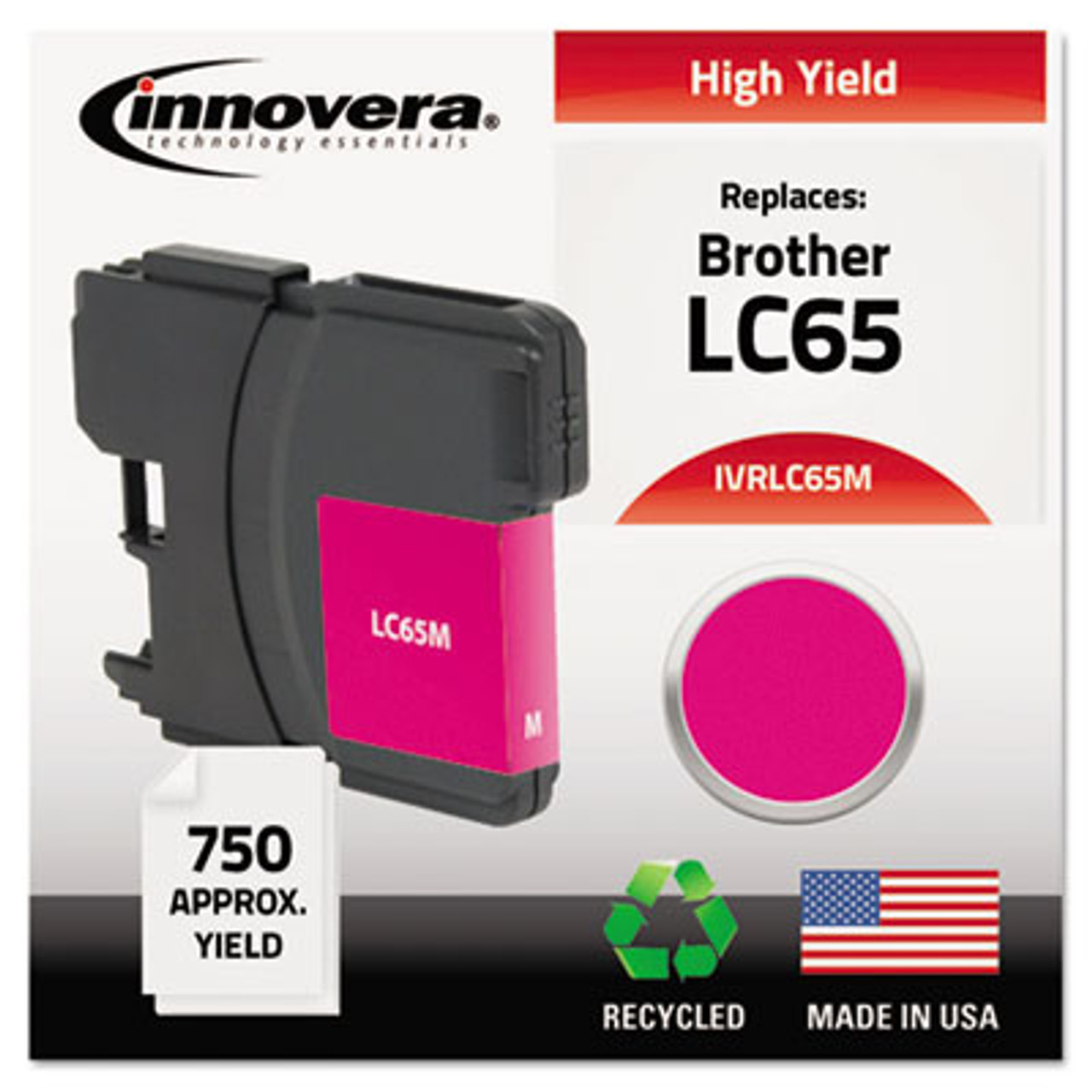 Remanufactured LC65M  Ink, 750 Page-Yield, Magenta