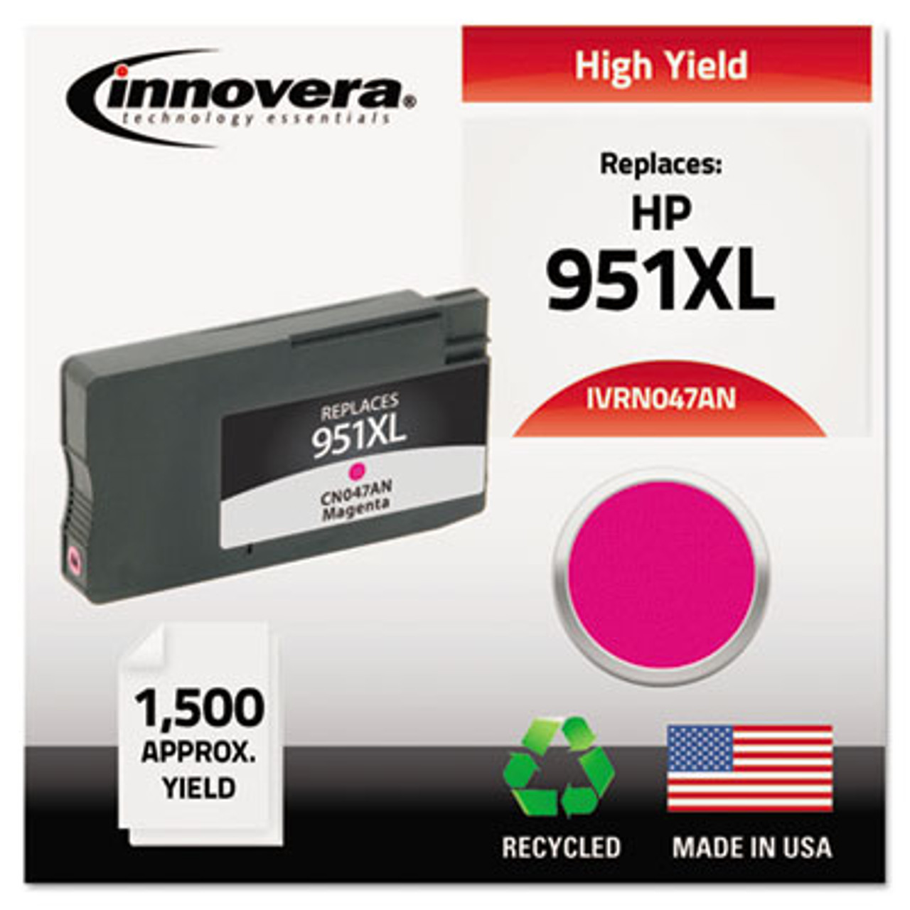 Remanufactured (951XL), High-Yld Ink, 1500 Page-Yld, Magenta