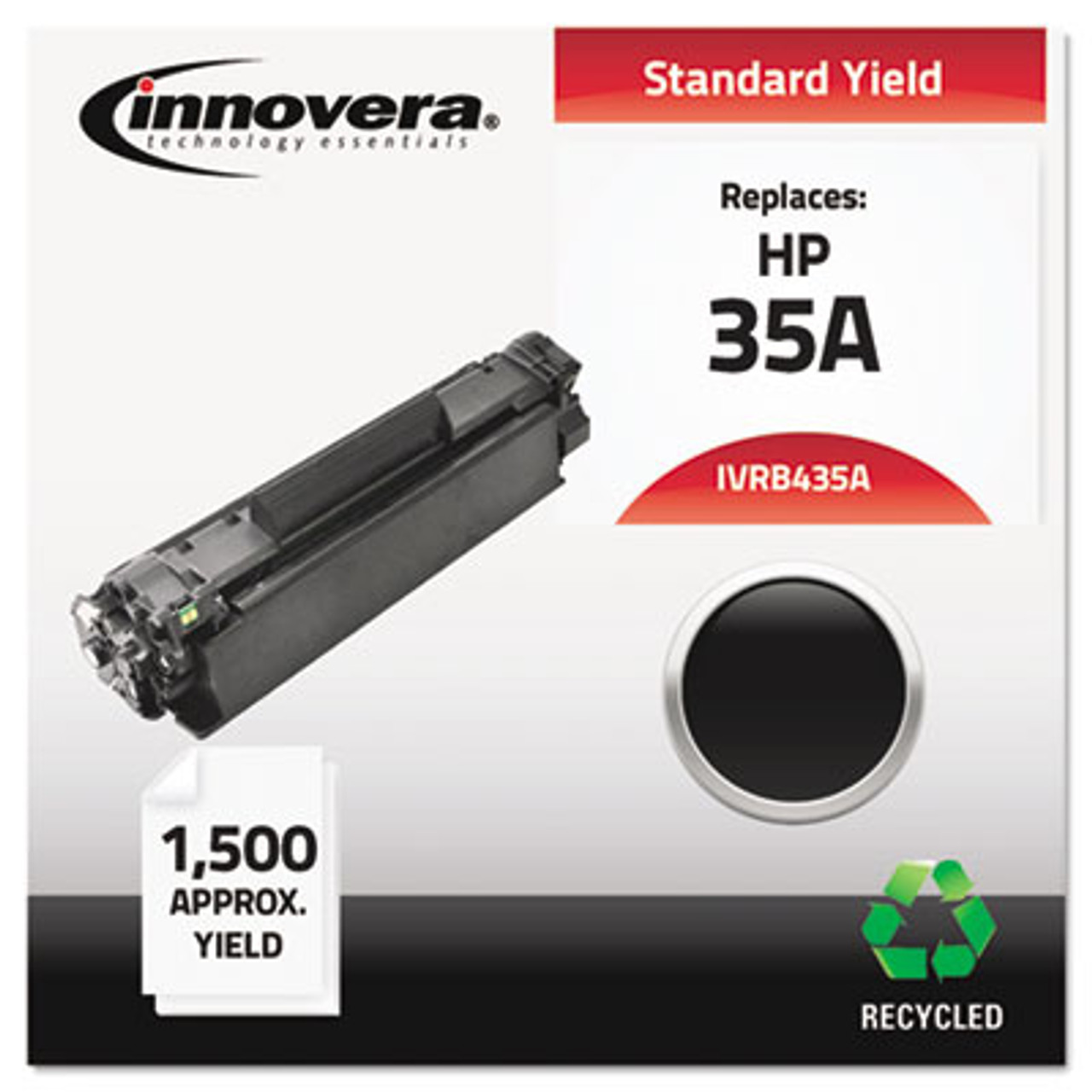 Remanufactured CB435A (35A) Laser Toner, 1500 Yield, Black