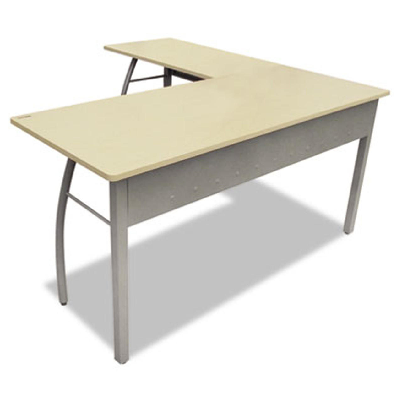 Trento Line L-Shaped Desk, 59-1/8w x 59-1/8d x 29-1/2h, Oatmeal/Gray