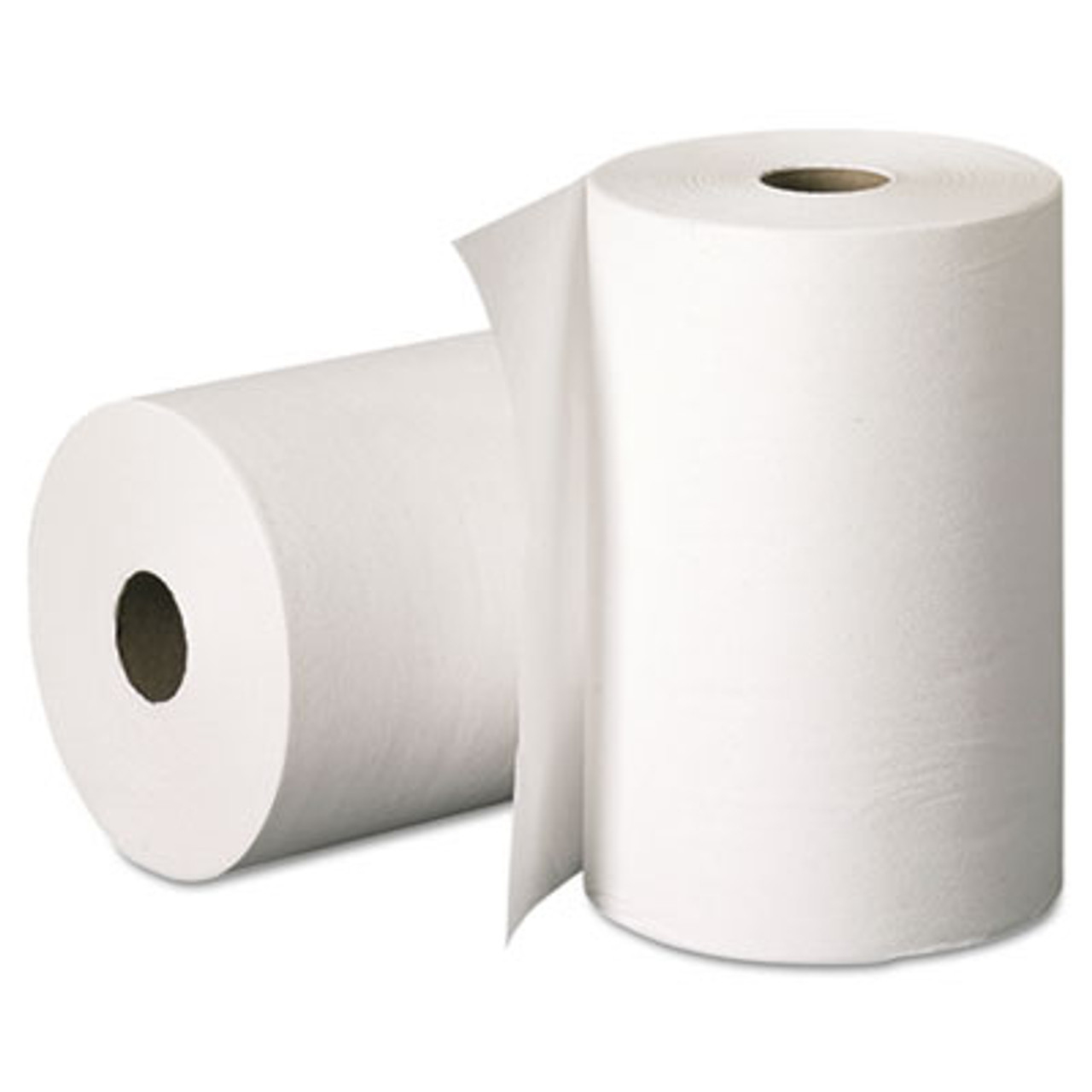 Hard Roll Towels, 8 x 400ft, White, 12 Rolls/Carton