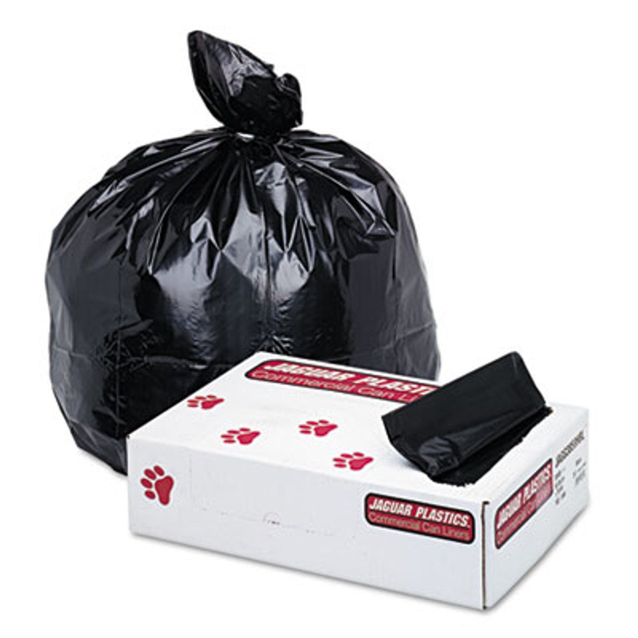 Low-Density Commercial Can Liner, 60gal, 1.7mil, 38 x 58, Black, 100/Carton