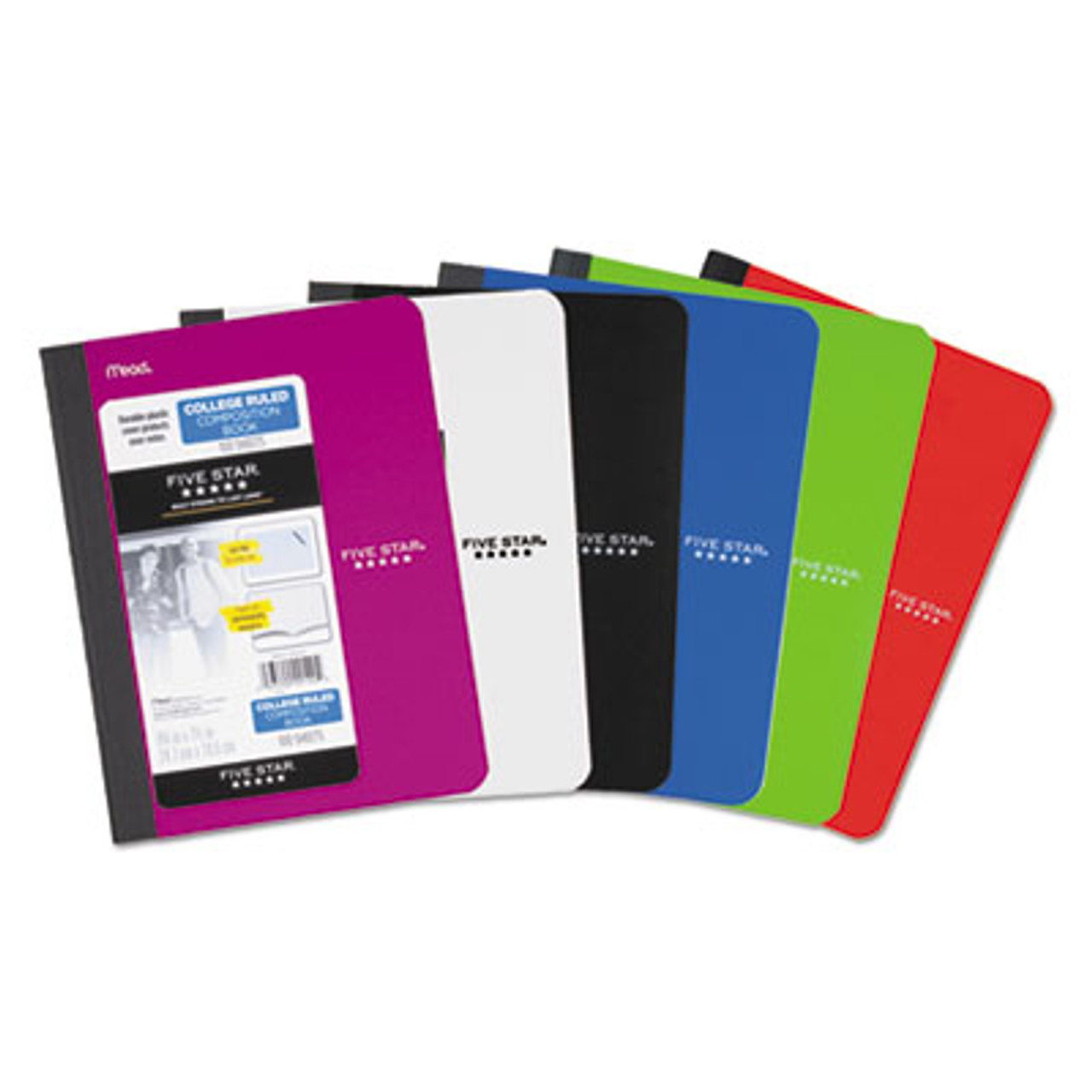 Composition Book, College Rule, 9 3/4 x 7 1/2, 1 Subject, 100 Sheets, Assorted