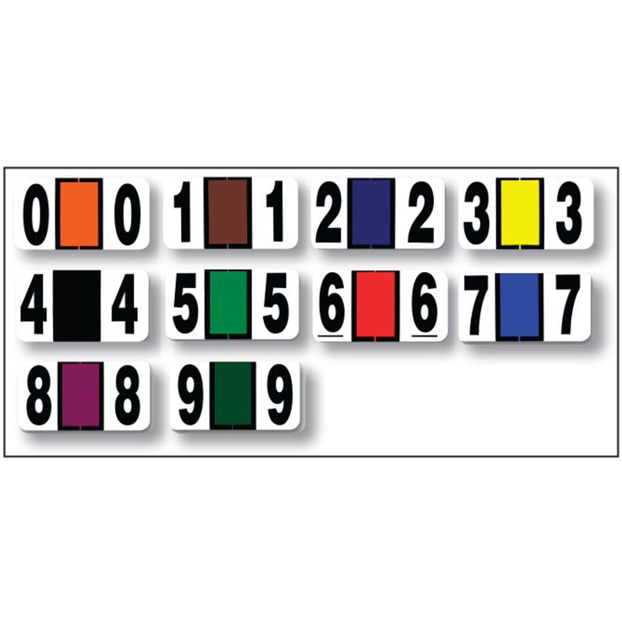 File Right Color-Code Numbers - Full Set (0-9) - Roll, 1 Each