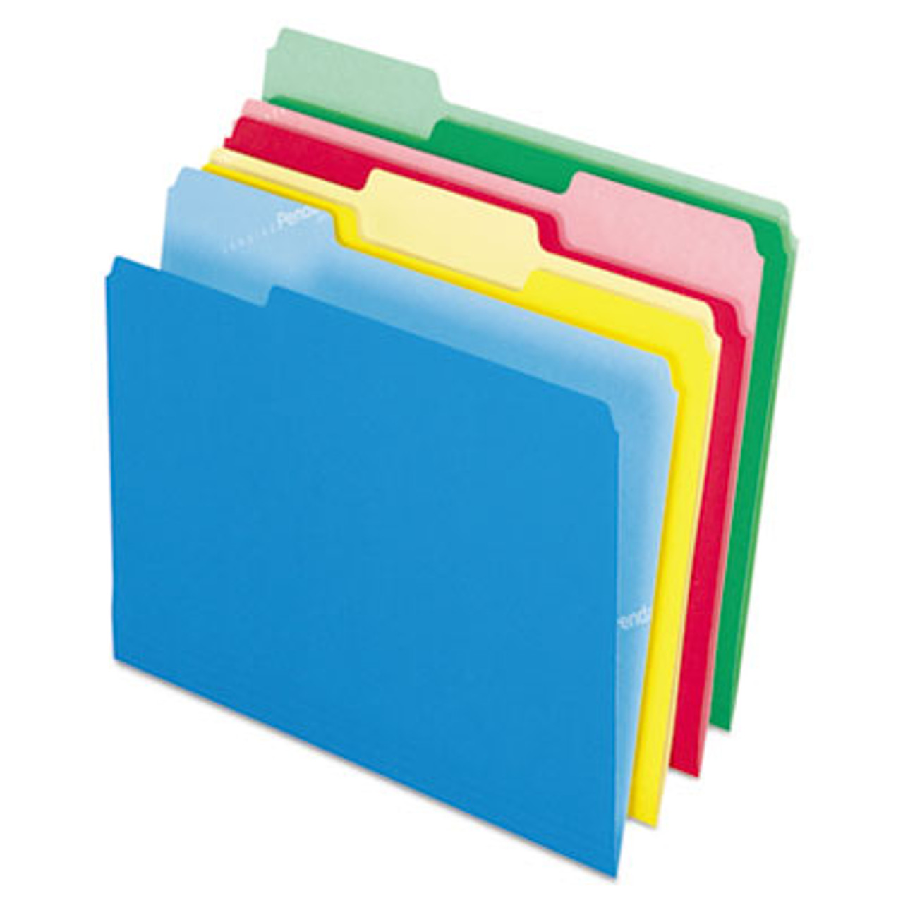 CutLess File Folders, 1/3 Cut Top Tab, Letter, Assorted, 100/Box