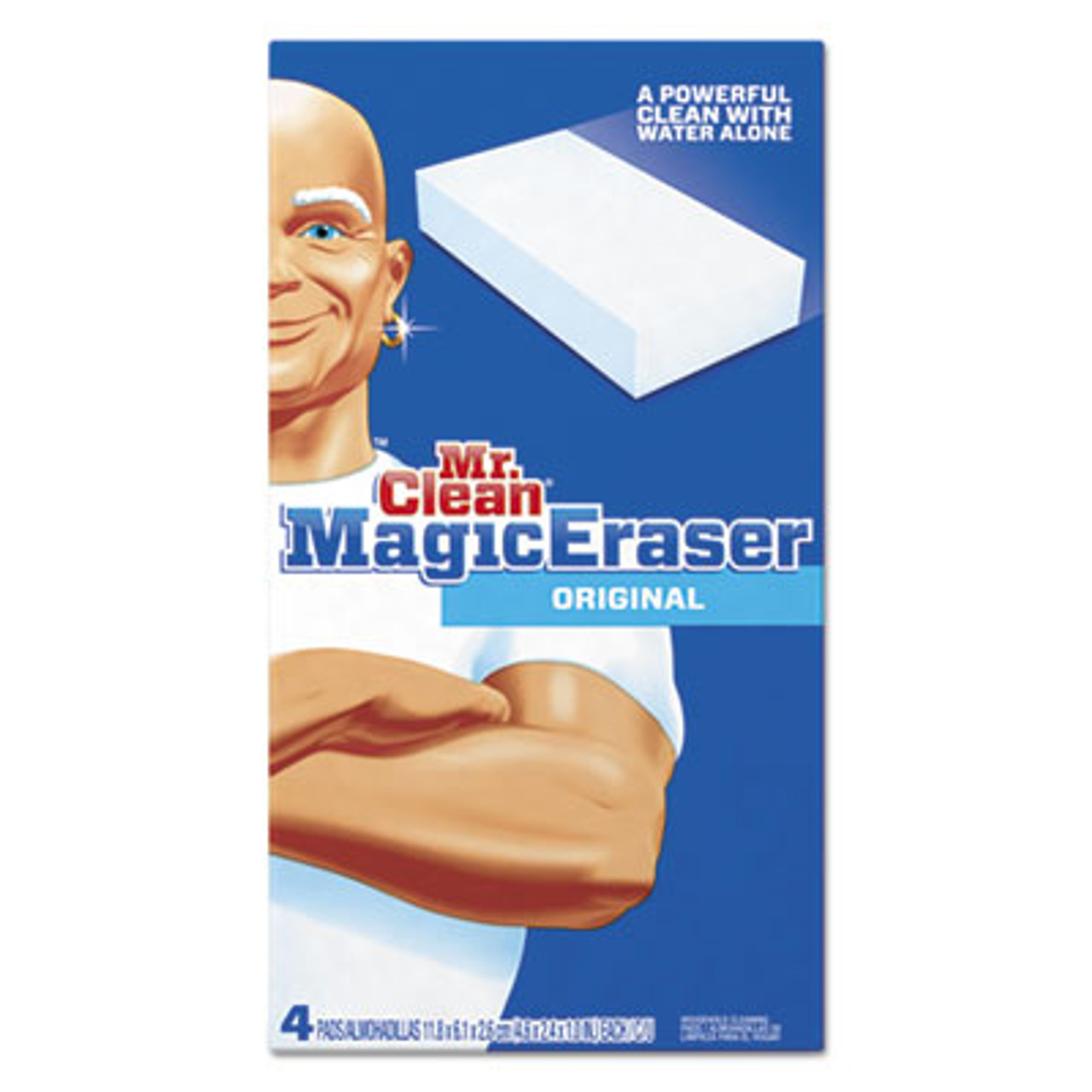 Magic Eraser Foam Pad, 2 2/5" x 4 3/5", White, 4/Box