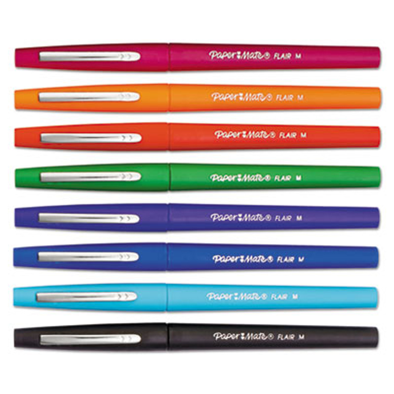 Point Guard Flair Porous Point Stick Pen, Assorted Ink, Medium, 8/Set